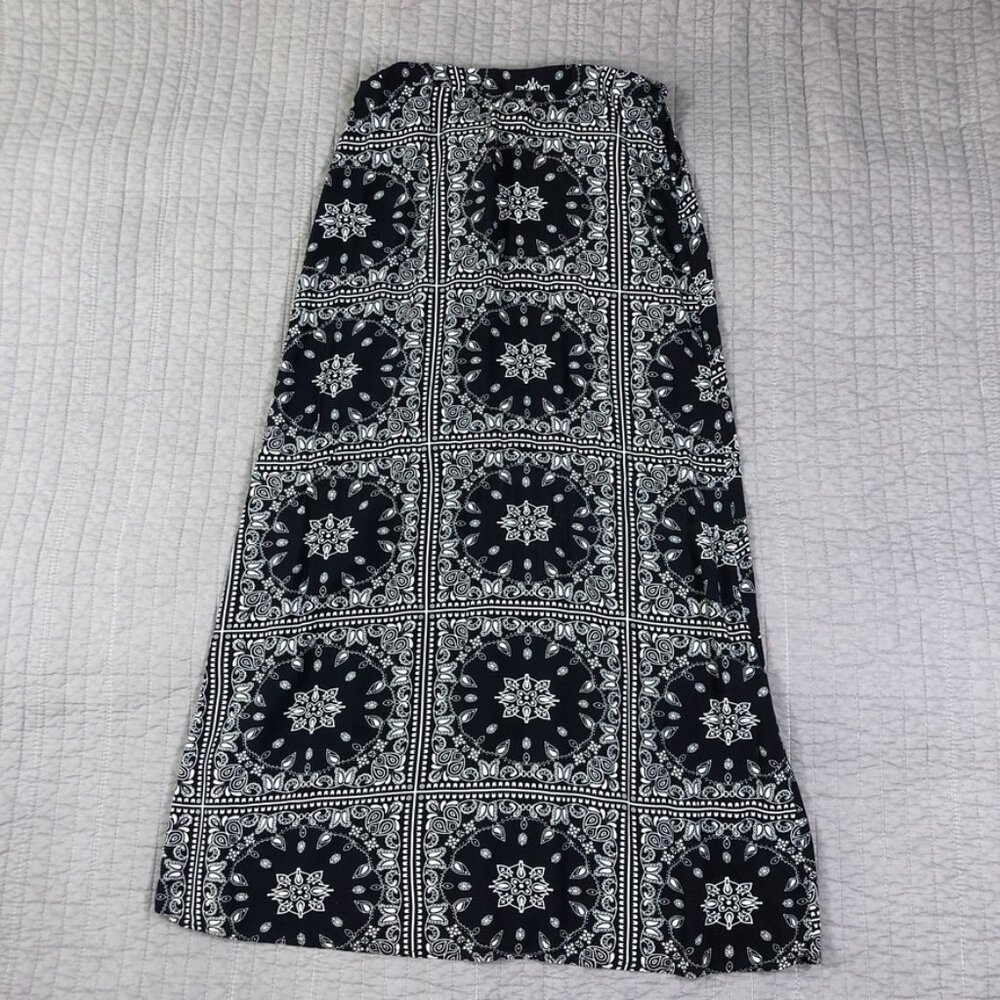 Kiss & Cry Skirt Women Medium Blue Bandana Maxi Skirt Boho Western